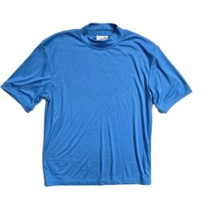 Vintage  Irvine Park Blue Mock Neck Shirt  L Knit
